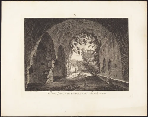 Porta scura o sia entrata nella villa Mecenate by Albert Christoph Dies, portfolio, 1755-1822