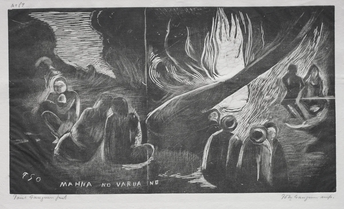 Noa Noa; The Devil Speaks (Mahna No Varua Ino) by Paul Gauguin, print, 1893-1894