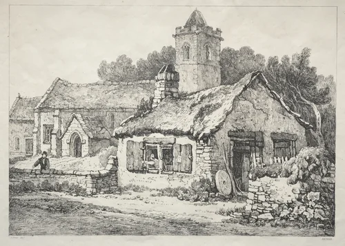 A Series of Ancient Buildings and Rural Cottages in the North of England: Ayton by Samuel Prout, print, 1821