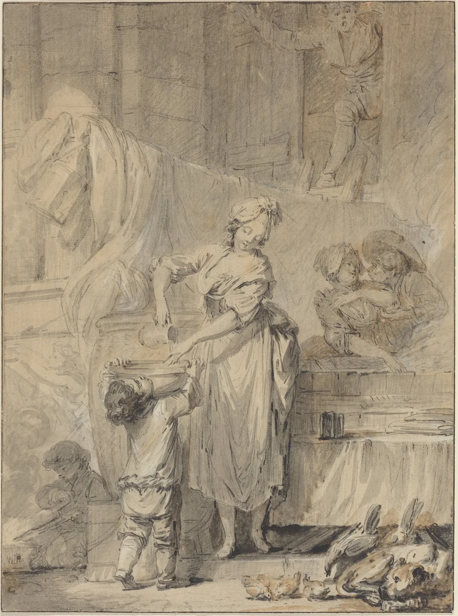 Kindly Martine by Pierre-Antoine Baudouin, drawing, 1760-1770