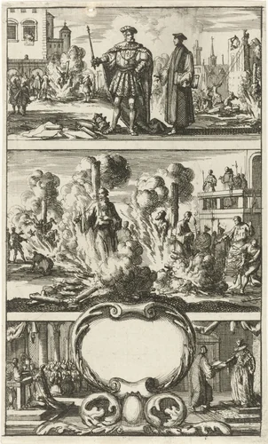 Reformatie in Engeland by Jan Luyken, print, 1689