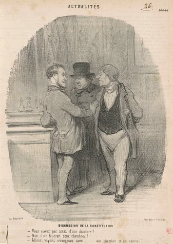 Discussion de la constitution by Honoré Daumier, print, 1848