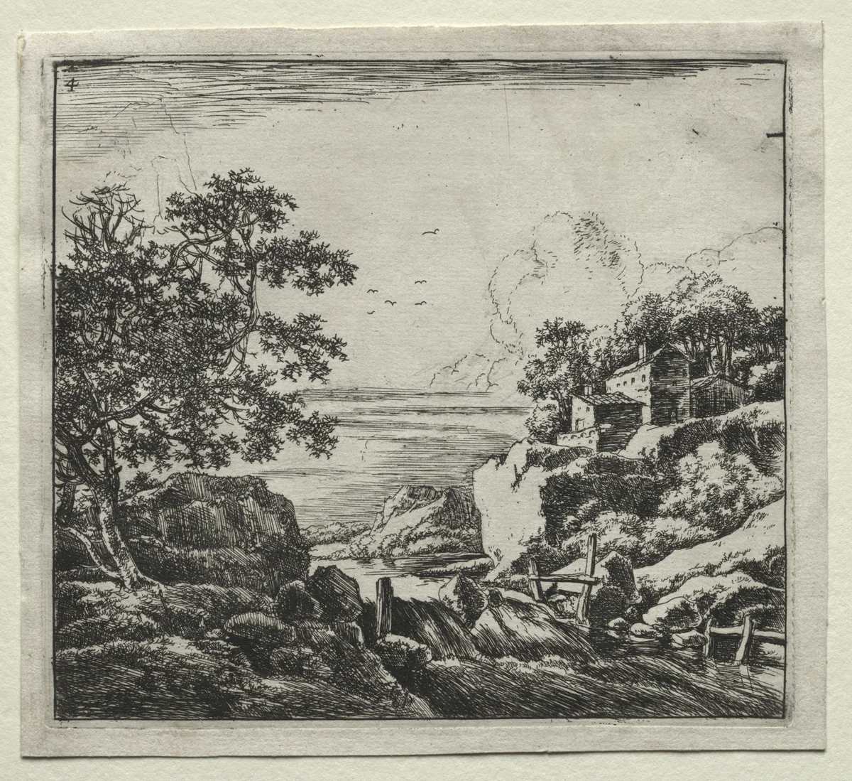 The Waterfall by Herman Naiwincx, print, 1640-1651