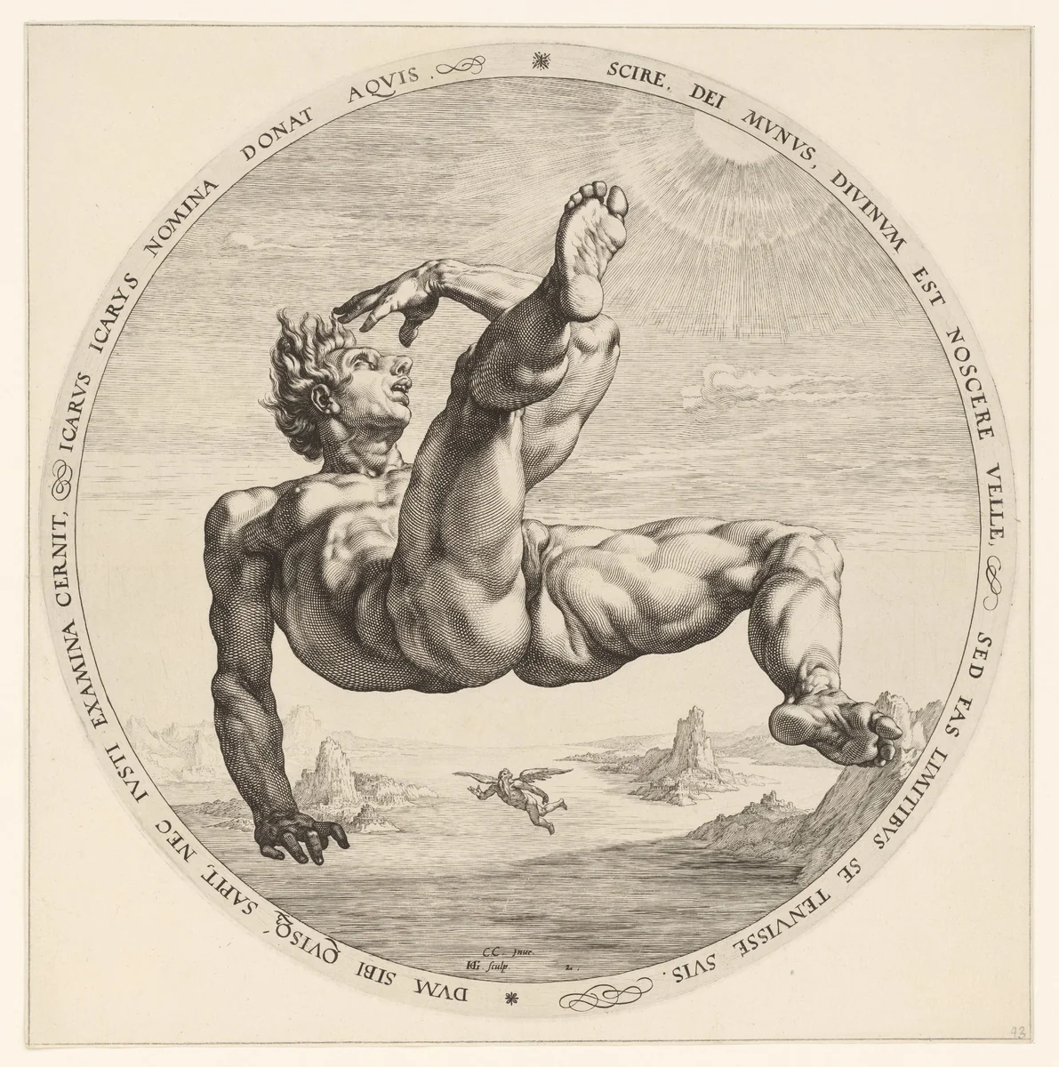 Icarus by Unknown, print, 1588