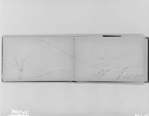 The Hudson, Storm King, 1871 (from Sketchbook) by Daniel Huntington, artwork, 1870