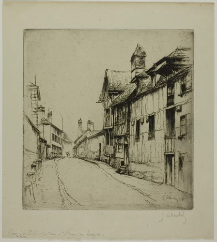 The Little Cloister Street, Troyes by Gustave Leheutre, print, 1896