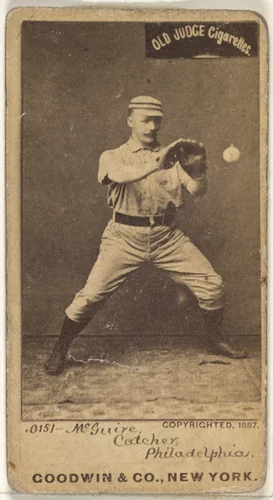 James Thomas "Deacon" McGuire, Catcher, Philadelphia, from the Old Judge series (N172) for Old Judge Cigarettes by Goodwin & Company, photograph, 1887