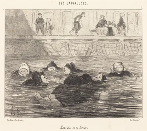 Nayades de la Seine (Sea Nymphs of the Seine) by Honoré Daumier, print, 1847