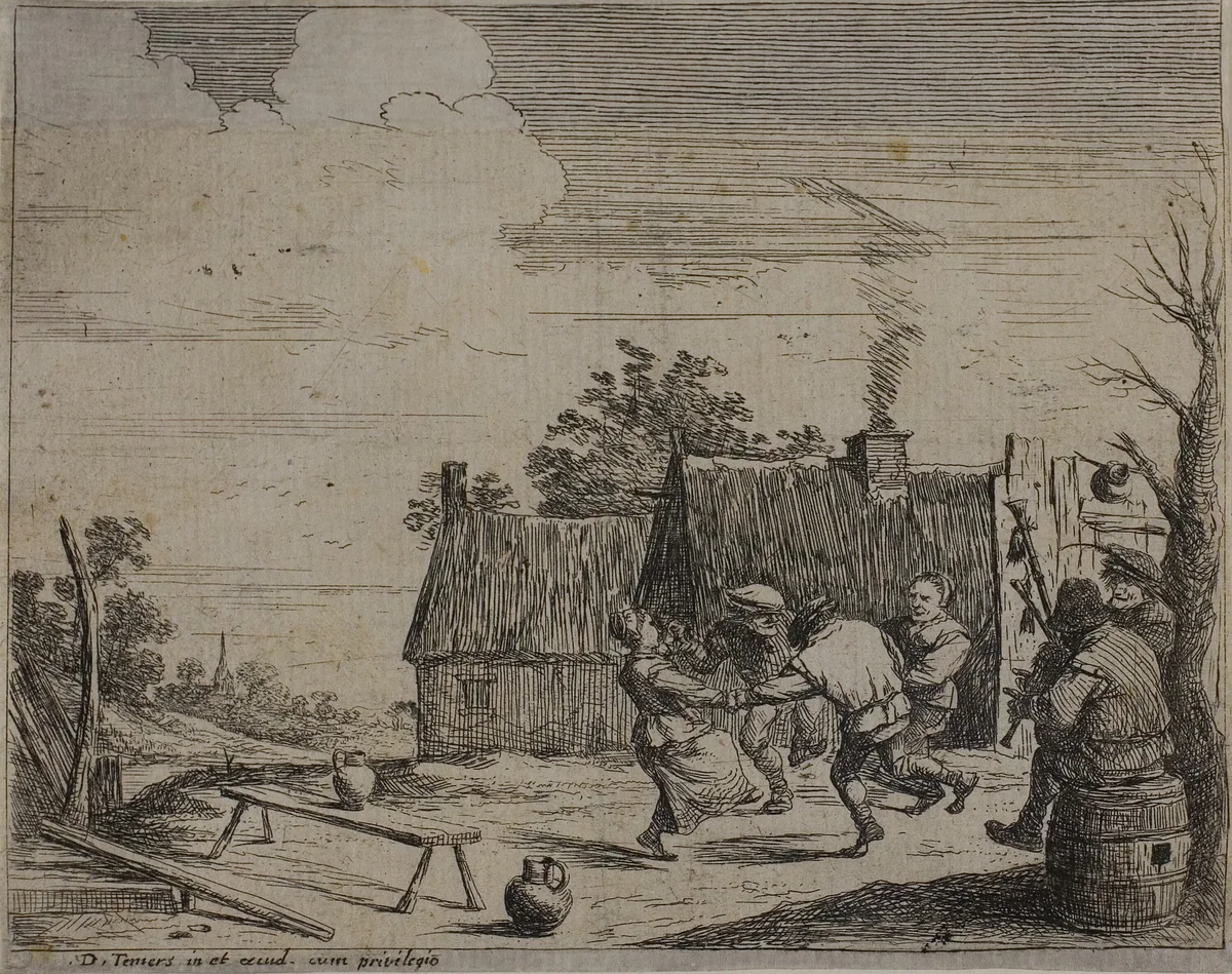 Circle Dance by David Teniers, print, 1630-1673