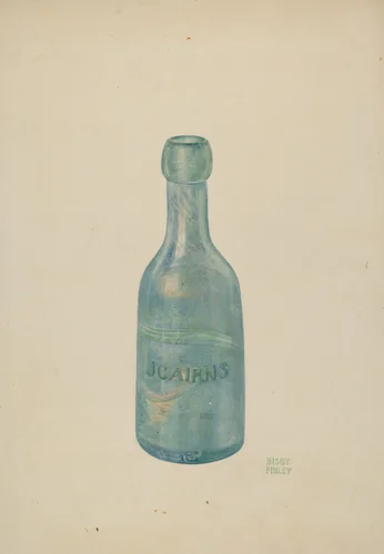 Glass Soda Bottle by Bisby Finley, index of american design, 1940