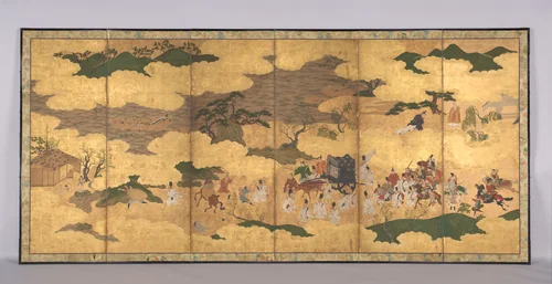Sugawara no Michizane Being Exiled to Dazaifu by Unidentified, painting, 1600-1633