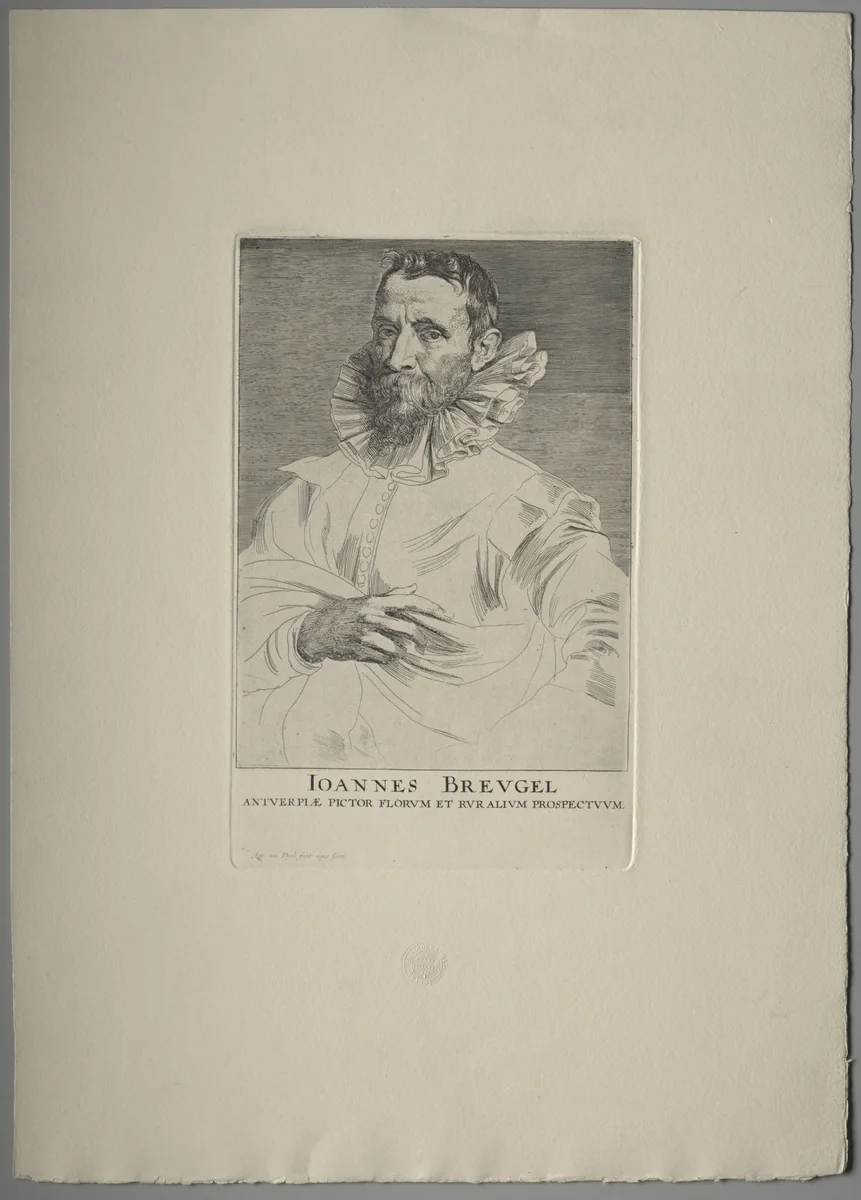 Jan Brueghel by Anthony van Dyck, print, 1630-1633