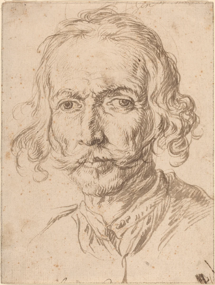 Portrait of a Man by Felipe Gomez de Valencia, drawing, 1634-1694