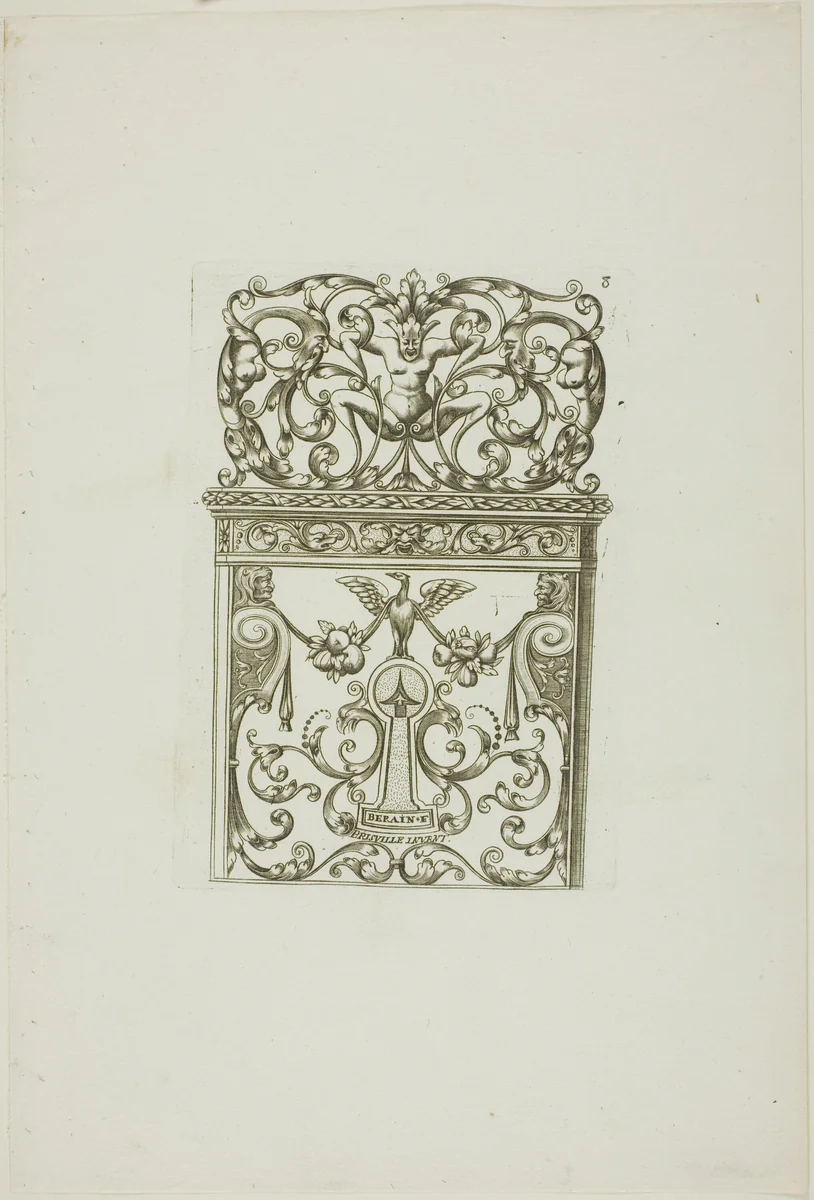 Designs for Locksmiths by Jean Bérain I, print, 1660-1711