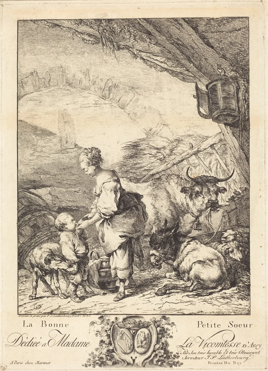 La bonne petite soeur by Philippe-Jacques de Loutherbourg, print, 1740-1812