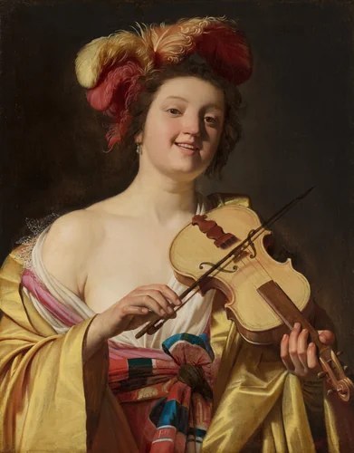 The Violin Player by Gerrit van Honthorst, painting, 1626