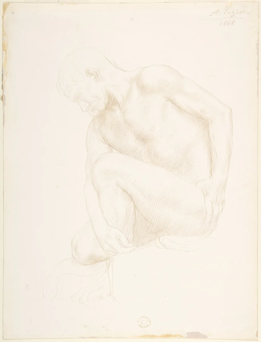 Study of a Figure by Alphonse Legros, drawing, 1888