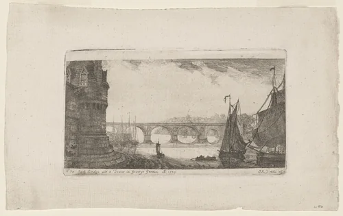 Perth Bridge by John Clerk, print, 1775
