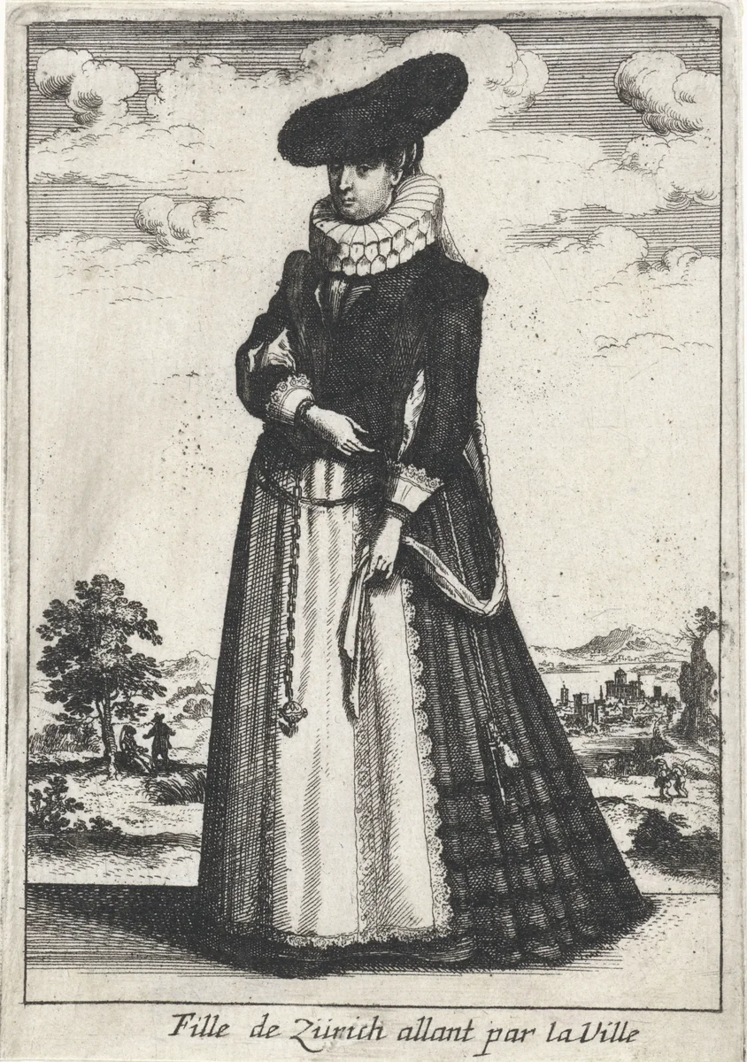 Femme de Zürich allant par la Ville by anonymous, print, 1662
