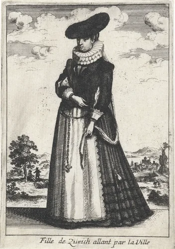 Femme de Zürich allant par la Ville by anonymous, print, 1662