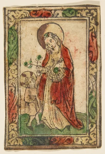 St. Dorothea by anonymous, print, 1400-1499