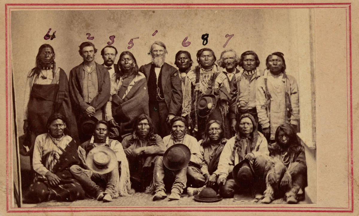 William F.M. Arny with Apache and Ute Chiefs by American 19th Century, photograph, 1867