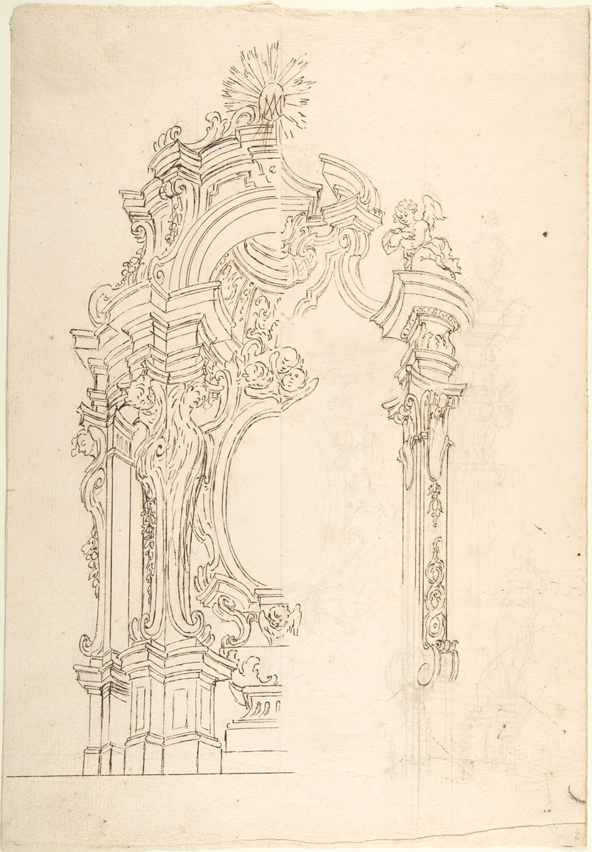 Design for an Altar by anonymous, drawing, 1700-1780