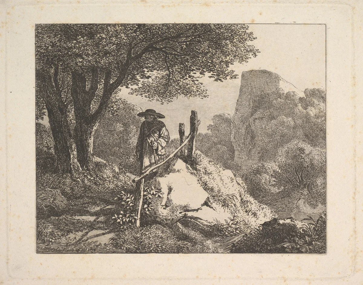 A Shady Enclosure of Trees by Johann Christoph Erhard, print, 1815