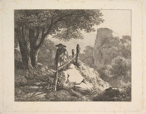 A Shady Enclosure of Trees by Johann Christoph Erhard, print, 1815