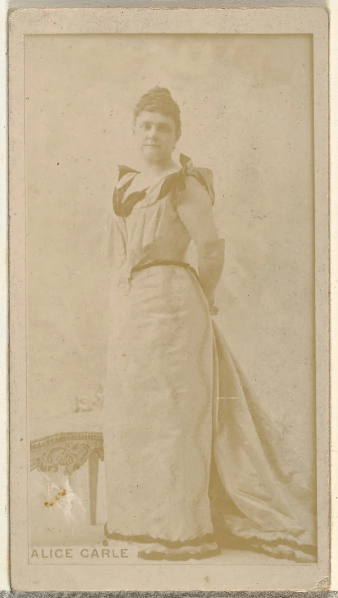 Alice Carle, from the Actors and Actresses series (N145-8) issued by Duke Sons & Co. to promote Duke Cigarettes by W. Duke, Sons & Co., photograph, 1890-1895