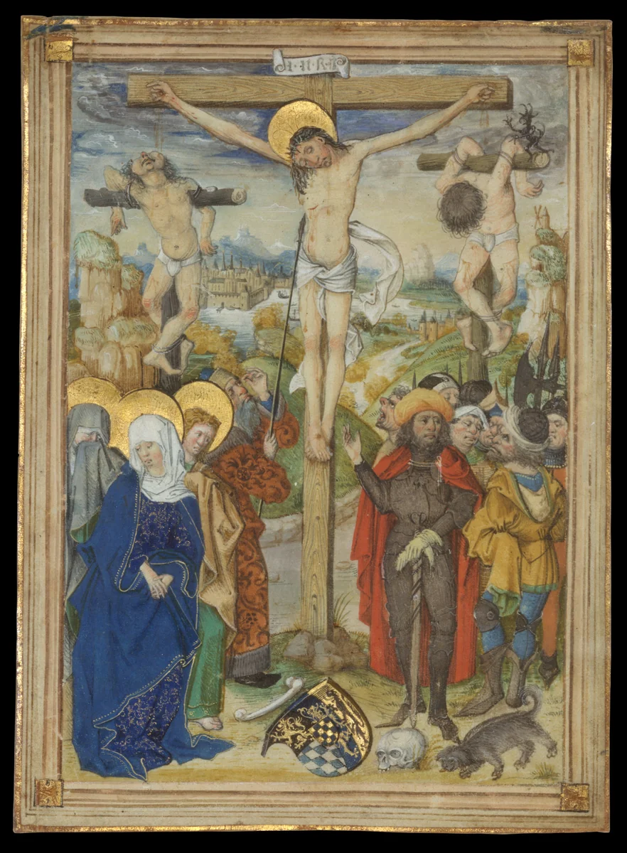 The Crucifixion by Housebook Master, manuscript, 1481-1482