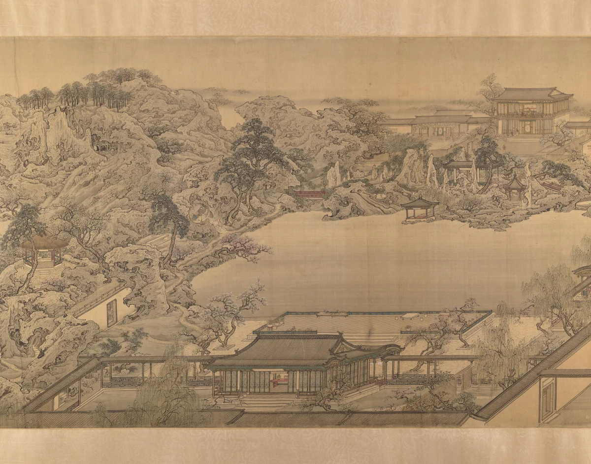 View of a Garden Villa by Yuan Jiang (袁江), painting, 1700-1740