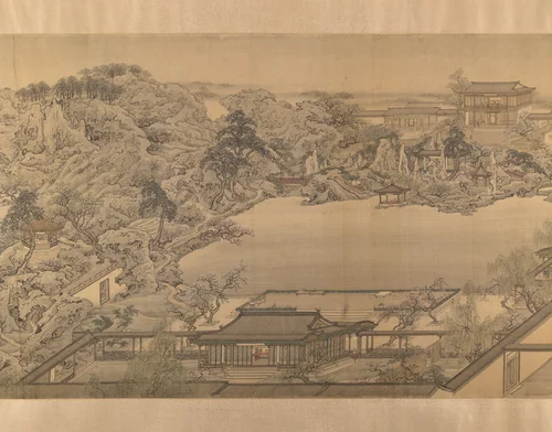 View of a Garden Villa by Yuan Jiang (袁江), painting, 1700-1740