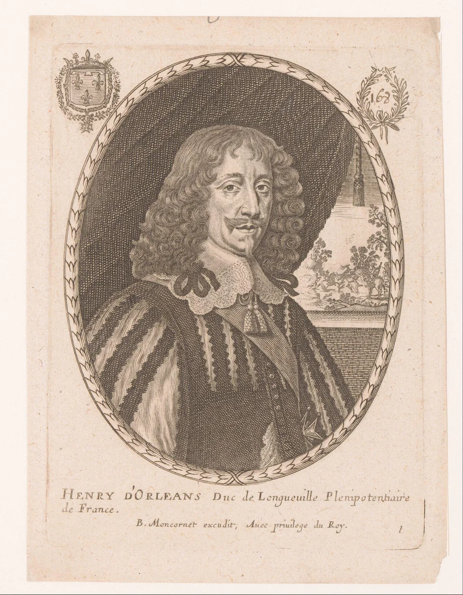 Portret van Hendrik II van Longueville by anonymous, print, 1635-1668