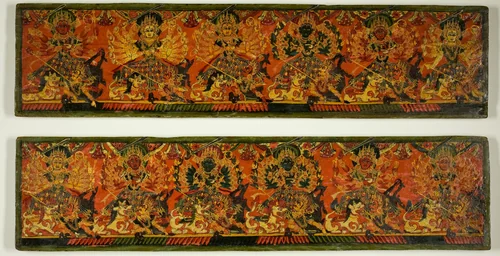 One of a Pair of Manuscript Covers from the Glorification of the Great Goddess (Devimahatmya) by Nepal, painting, 1700-1800