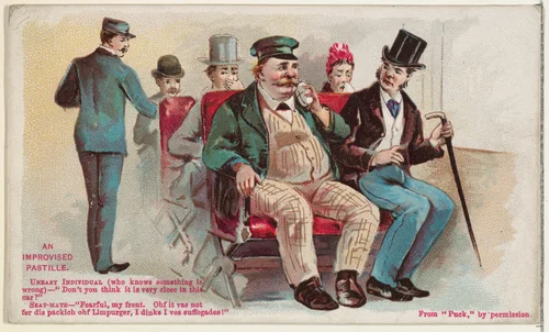 An Improvised Pastille, from the Snapshots from "Puck" series (N128) issued by Duke Sons & Co. to promote Honest Long Cut Tobacco by W. Duke, Sons & Co., print, 1888