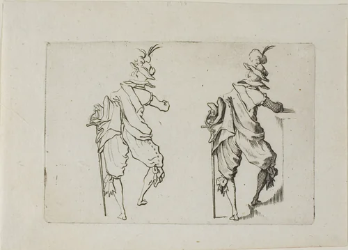 The Man Seen from the Back with a Large Sword, from The Caprices by Jacques Callot, print, 1617-1627