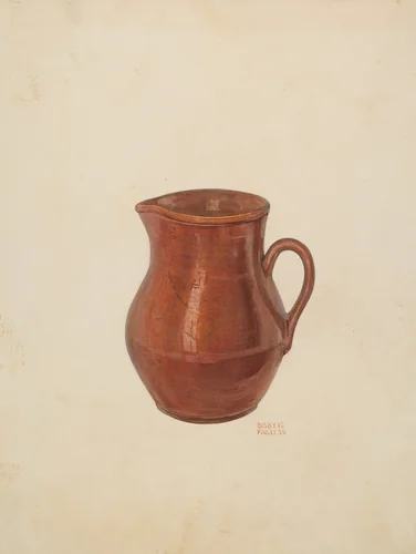 Pottery Pitcher by Bisby Finley, index of american design, 1939