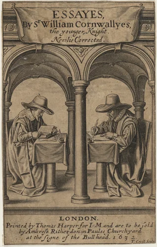 Title Page to Sir William Cornwally's Essays by Thomas Cecil, print, 1555-1687