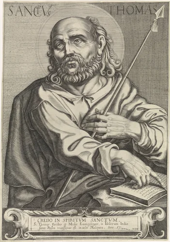 Apostel Thomas by Egbert van Panderen, print, 1590-1637