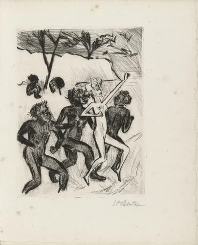 Plate (facing page 8) from Yali und sein weisses Weib (Yali and His White Wife) by Max Pechstein, illustrated book, 1923