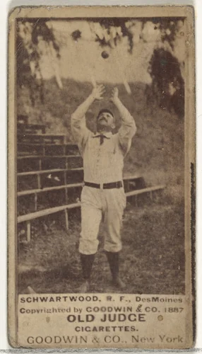 Schwartwood, Right Field, Des Moines Prohibitionists, from the Old Judge series (N172) for Old Judge Cigarettes by Goodwin & Company, photograph, 1887