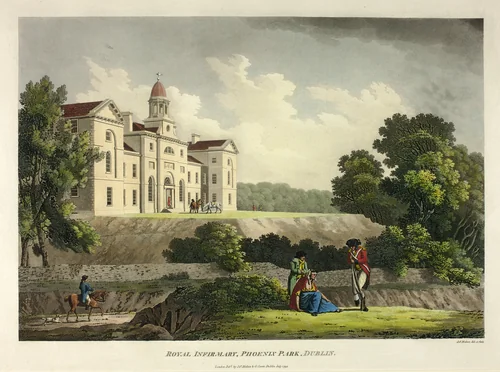 Royal Infirmary Phoenix Park, Dublin by James Malton, print, 1794