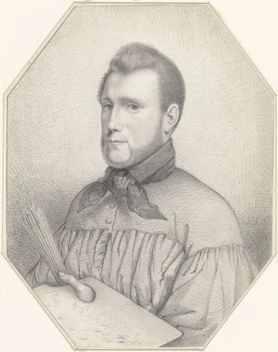 Zelfportret van Jacobus Ludovicus Cornet by Jacobus Ludovicus Cornet, drawing, 1835-1855