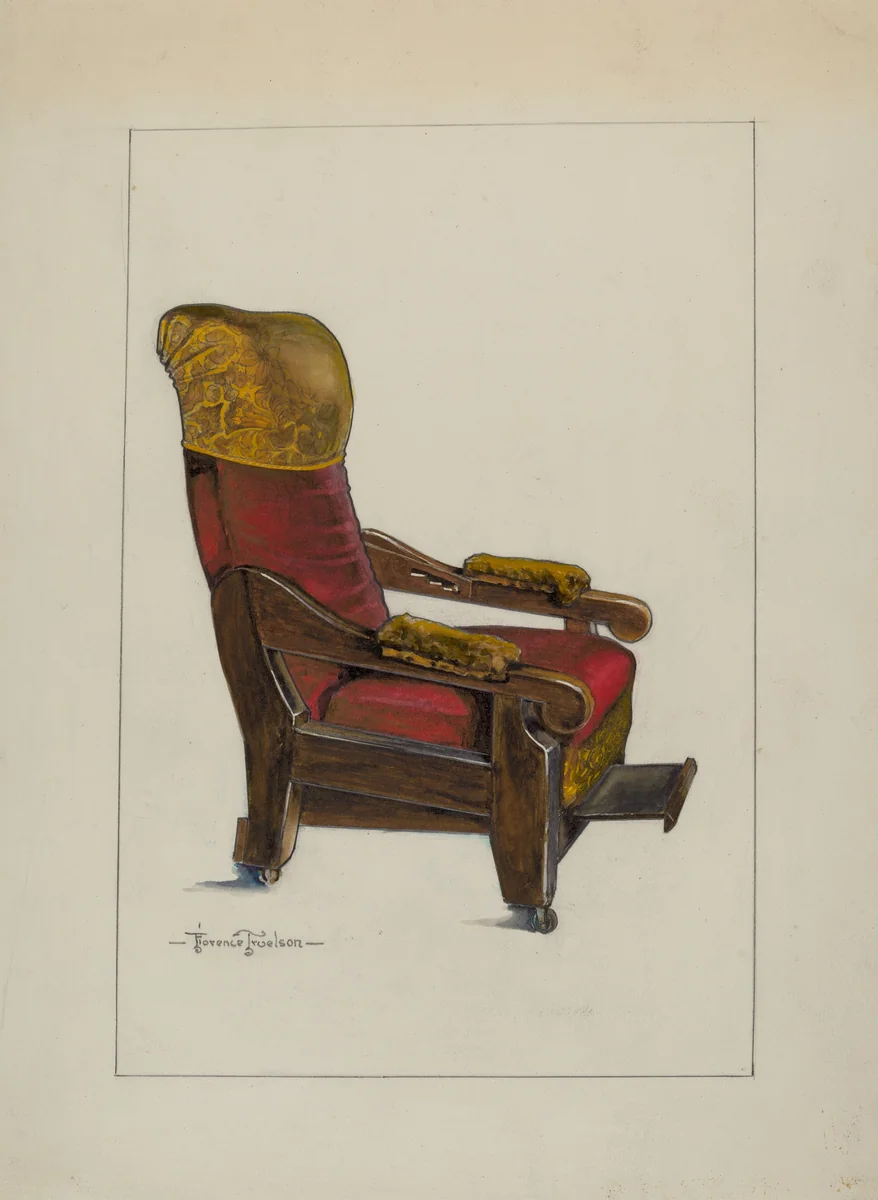 Red Plush Morris Chair by Florence Truelson, index of american design, 1937