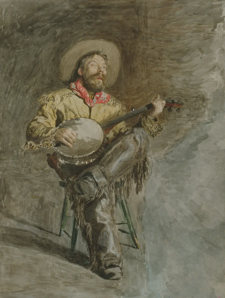 Cowboy Singing by Thomas Eakins, artwork, 1889-1892