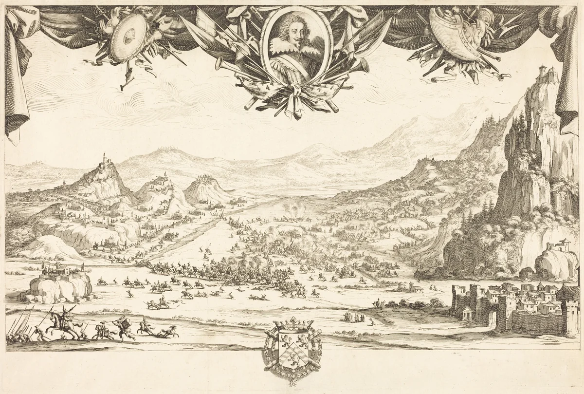 The Combat of Avigliana by Jacques Callot, print, 1631