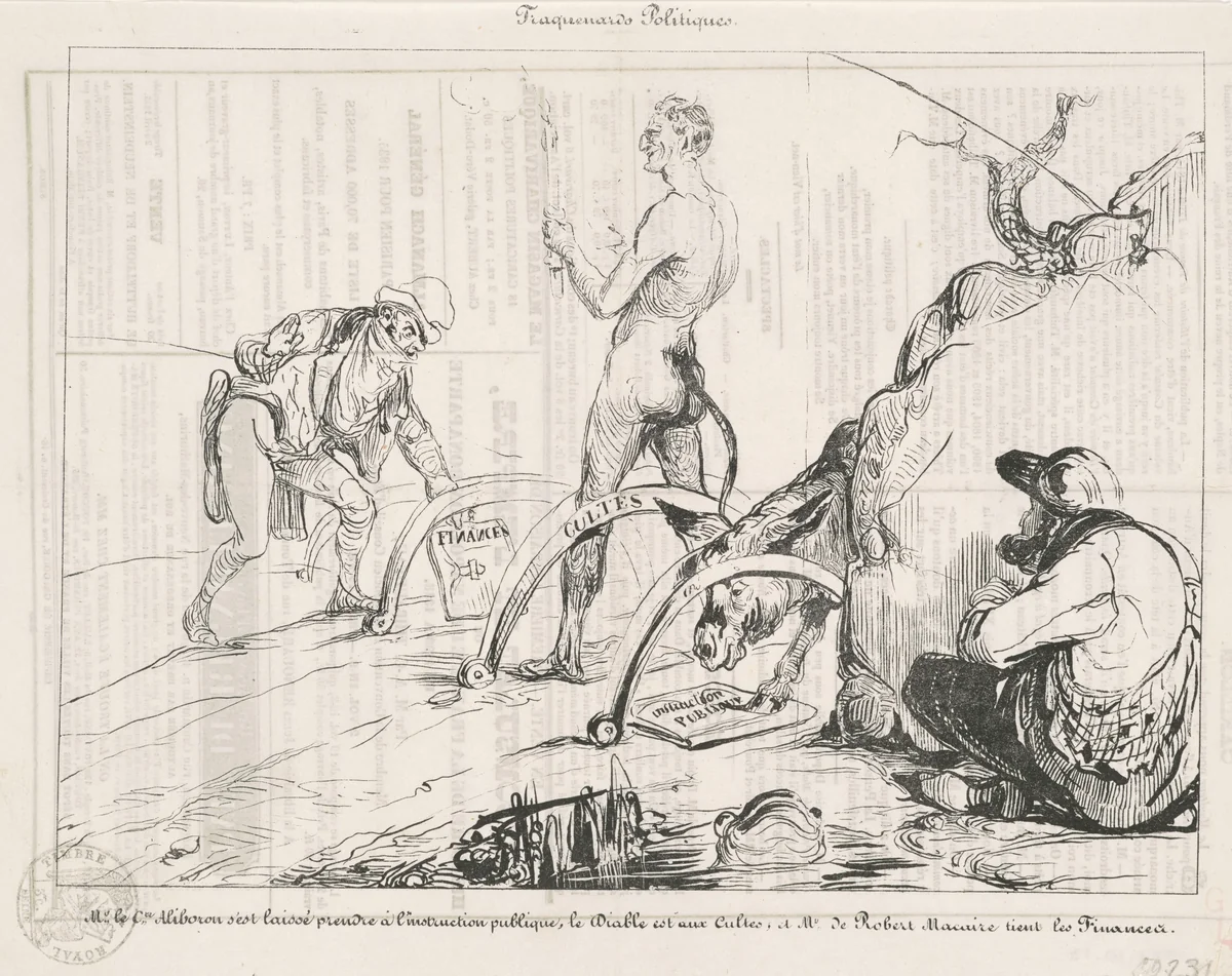 Traquenards politiques by Honoré Daumier, print, 1835