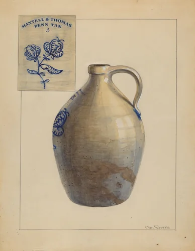 Jug by Charles Caseau, index of american design, 1935-1942