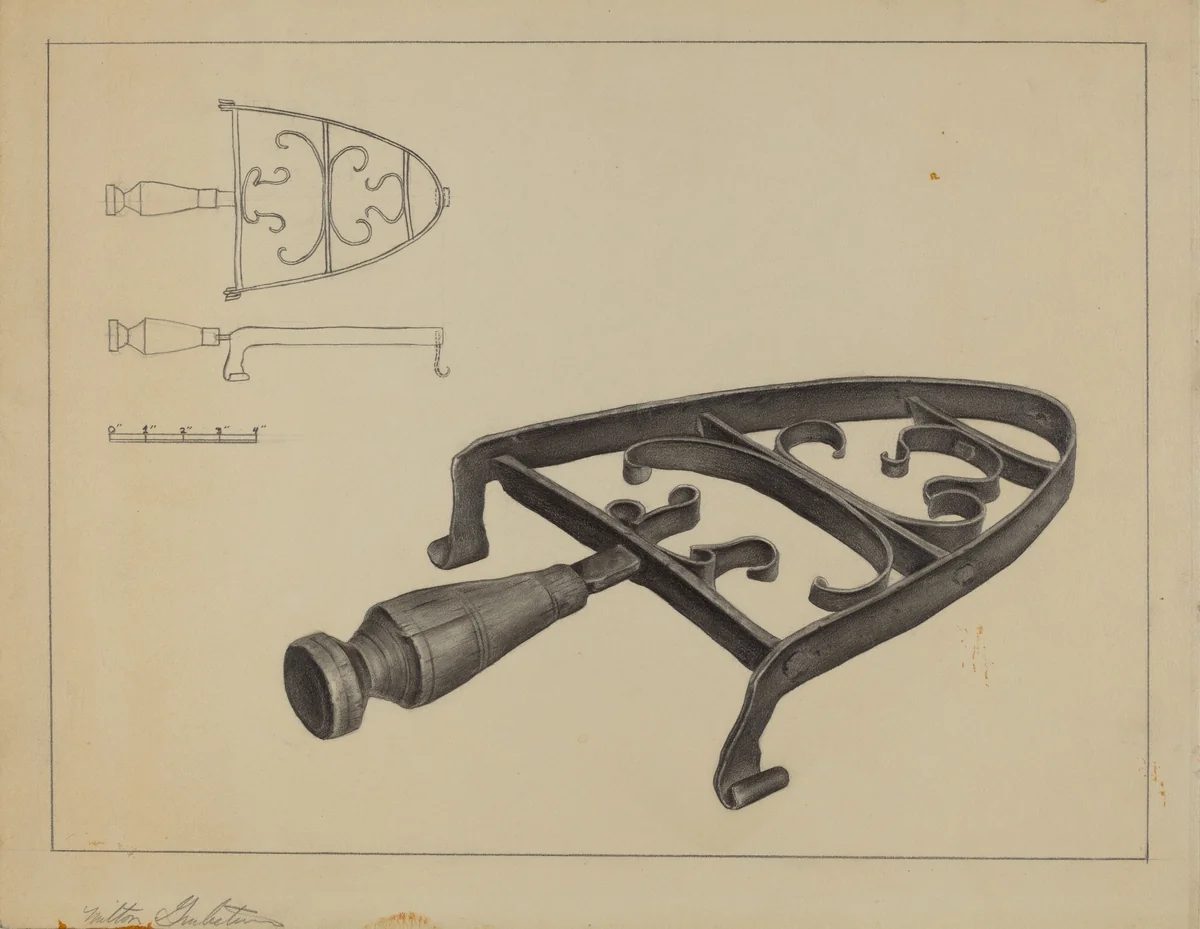 Pa. German Flat-iron Stand by Milton Grubstein, index of american design, 1935-1942